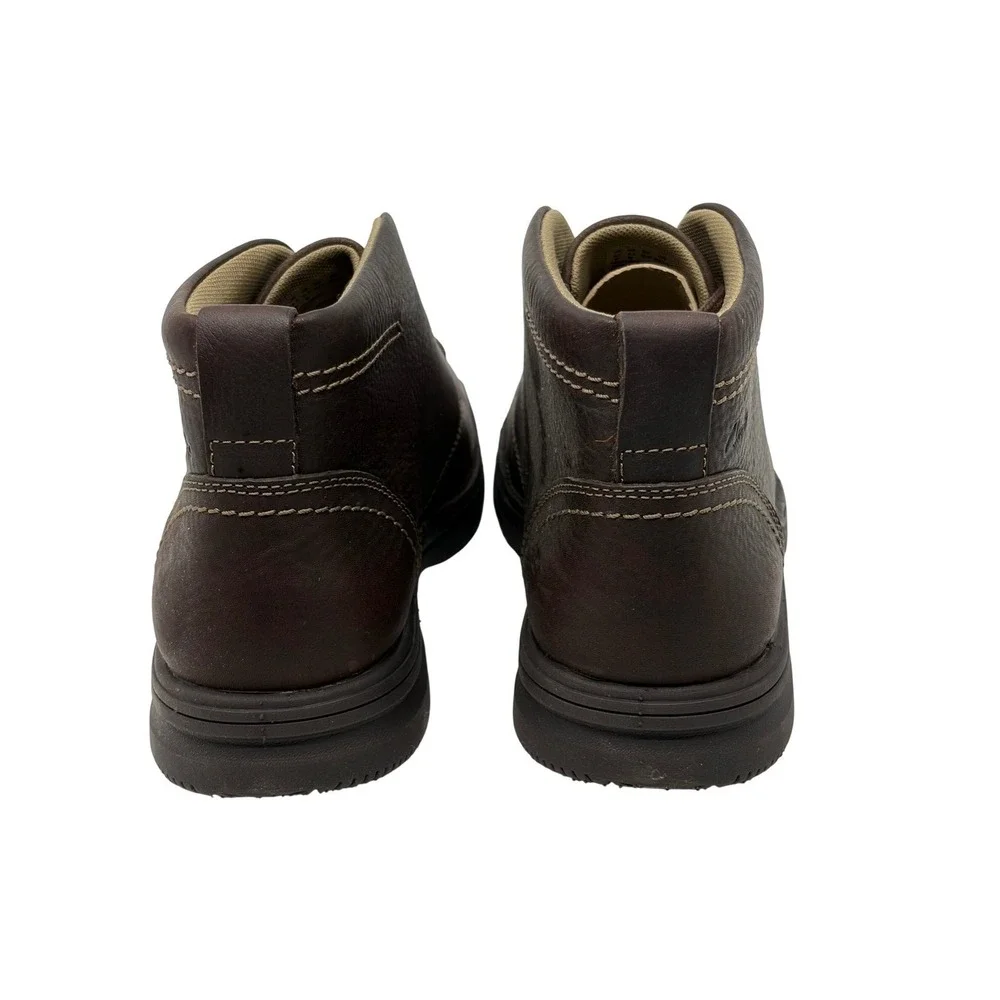 Clarks Senner Ave Mens Dark Brown Leather Chukka Boots Lace Up Ankle Shoes 9.5 M